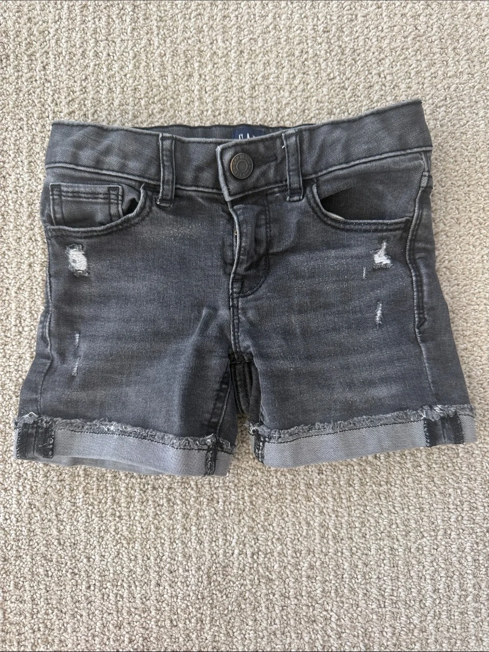 GAP Black Distressed Girls' Denim Shorts